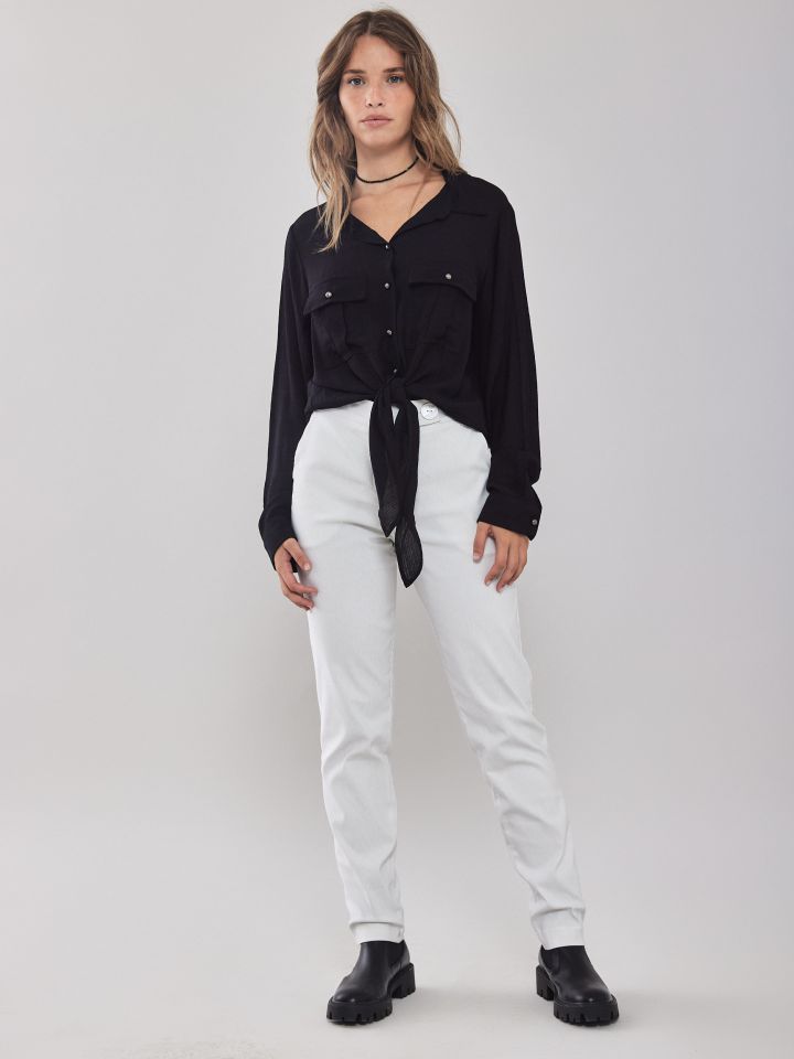 חולצה כיסים וקשירה