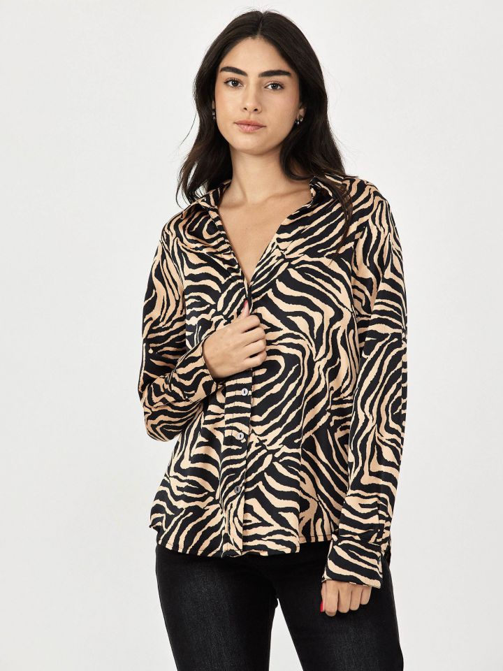 חולצה סאטן מודפס