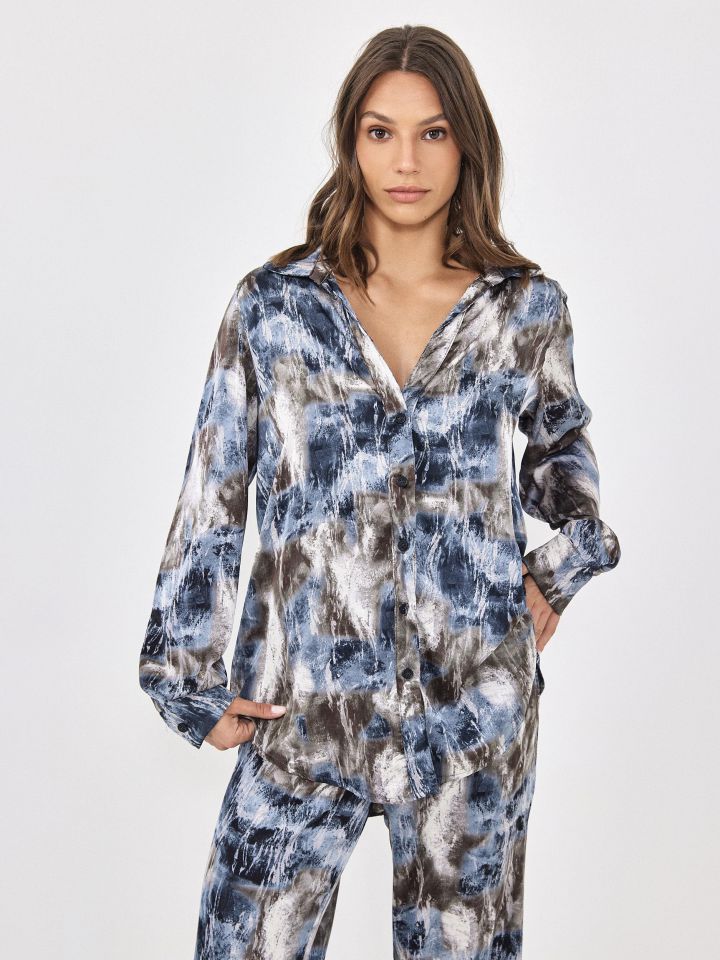 חולצה סאטן מודפס