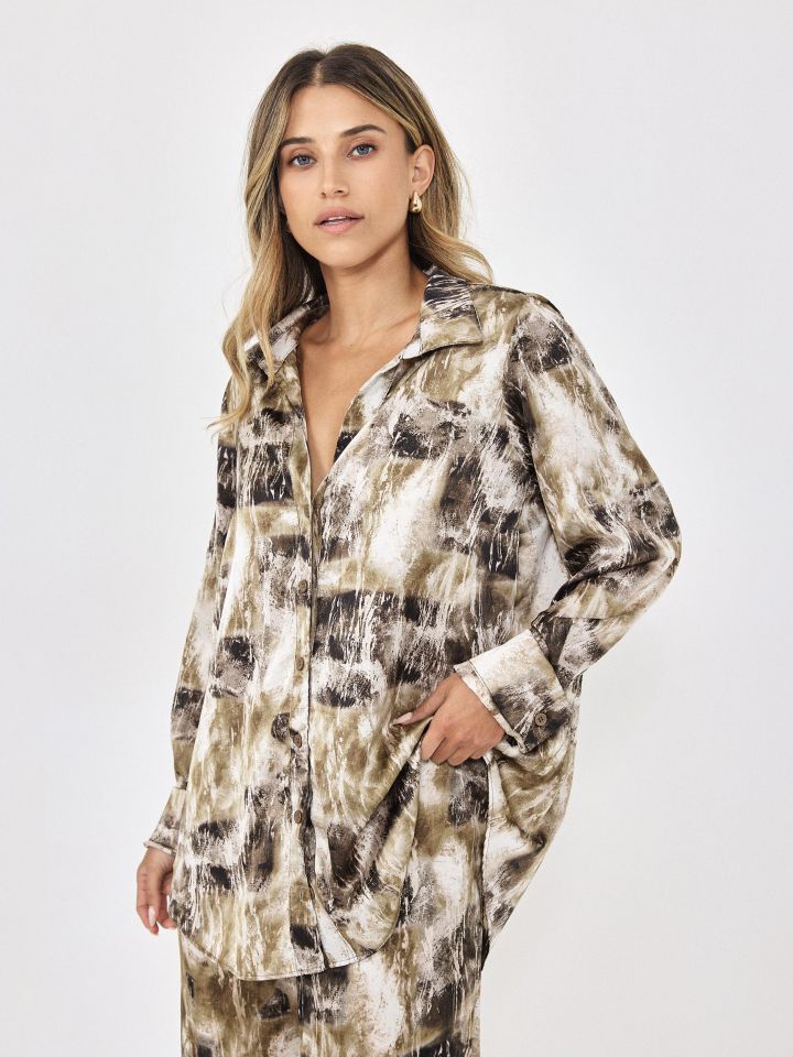 חולצה סאטן מודפס