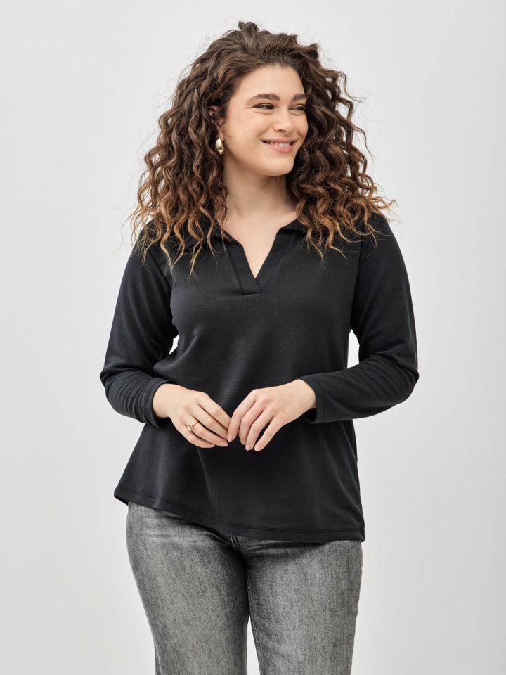 חולצה סריג צווארון