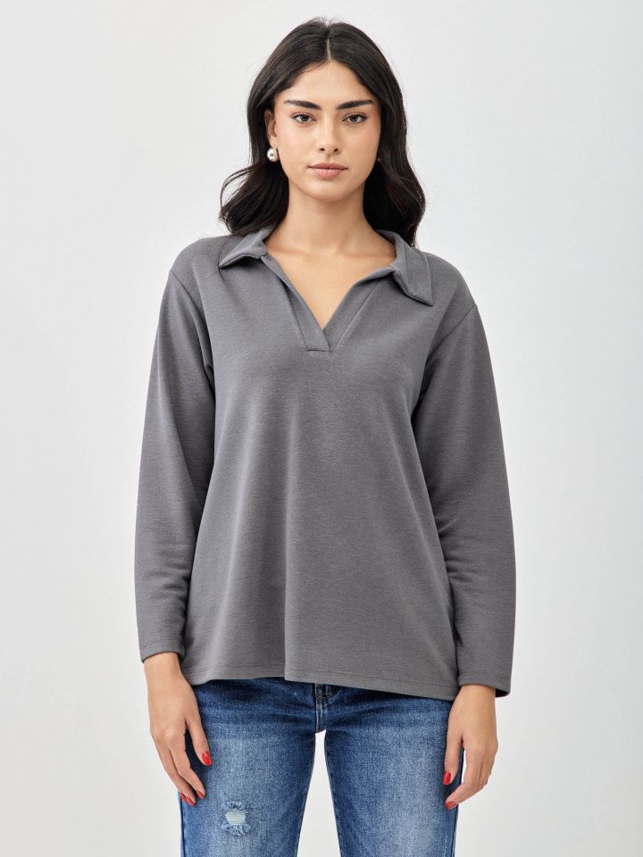 חולצה סריג צווארון