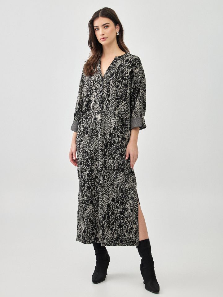 שמלה סריג מודפס