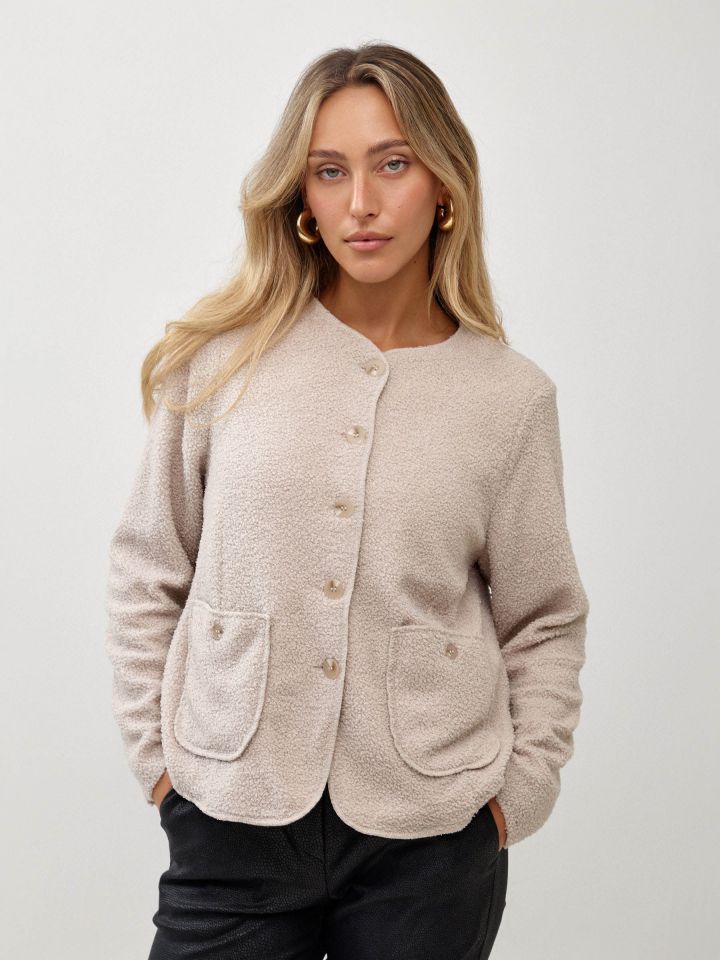 מעיל בוקלה שני כיסים