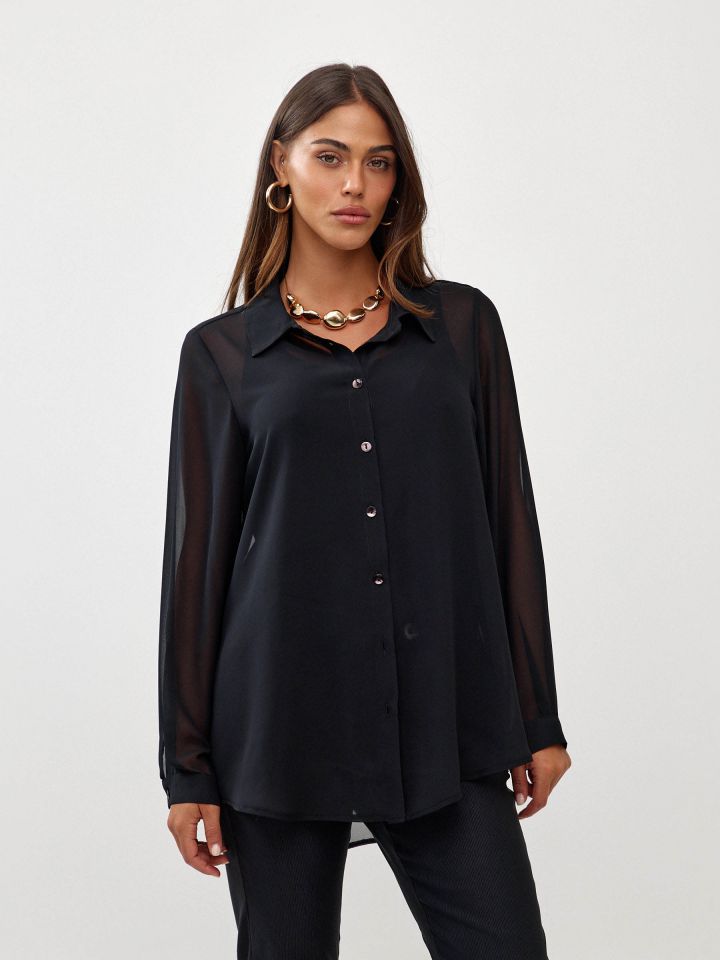 חולצה שיפון כפתורים