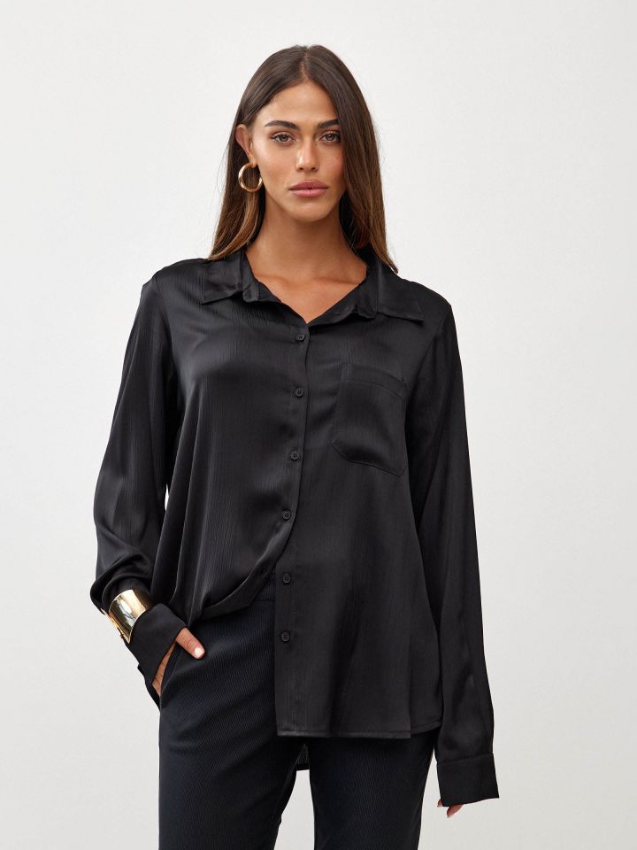 חולצה סאטן מקומט