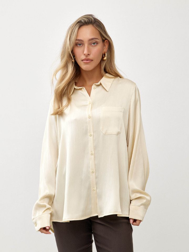 חולצה סאטן מקומט