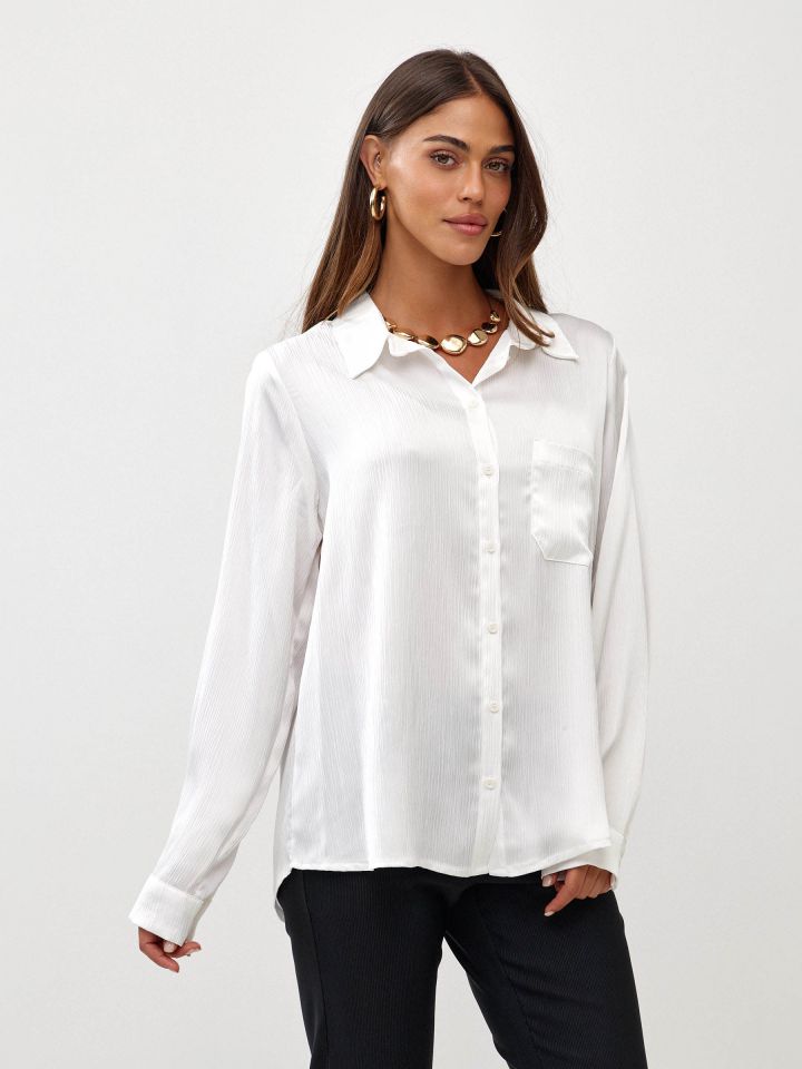 חולצה סאטן מקומט