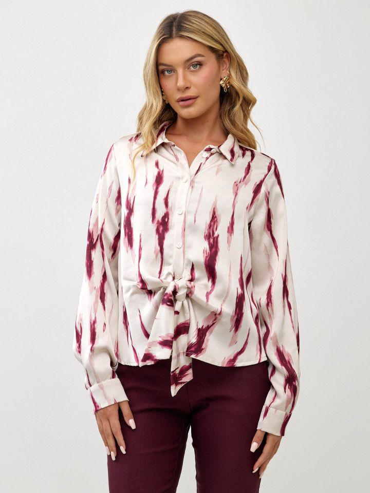 חולצה סאטן מודפס