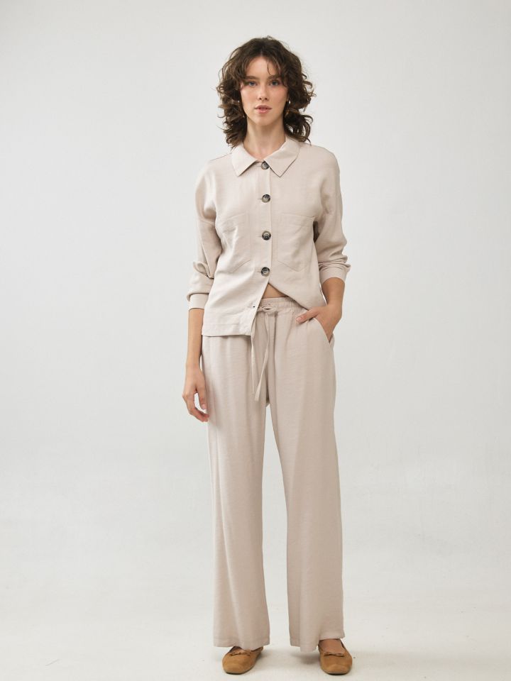 מכנסיים אריג גומי שרוך