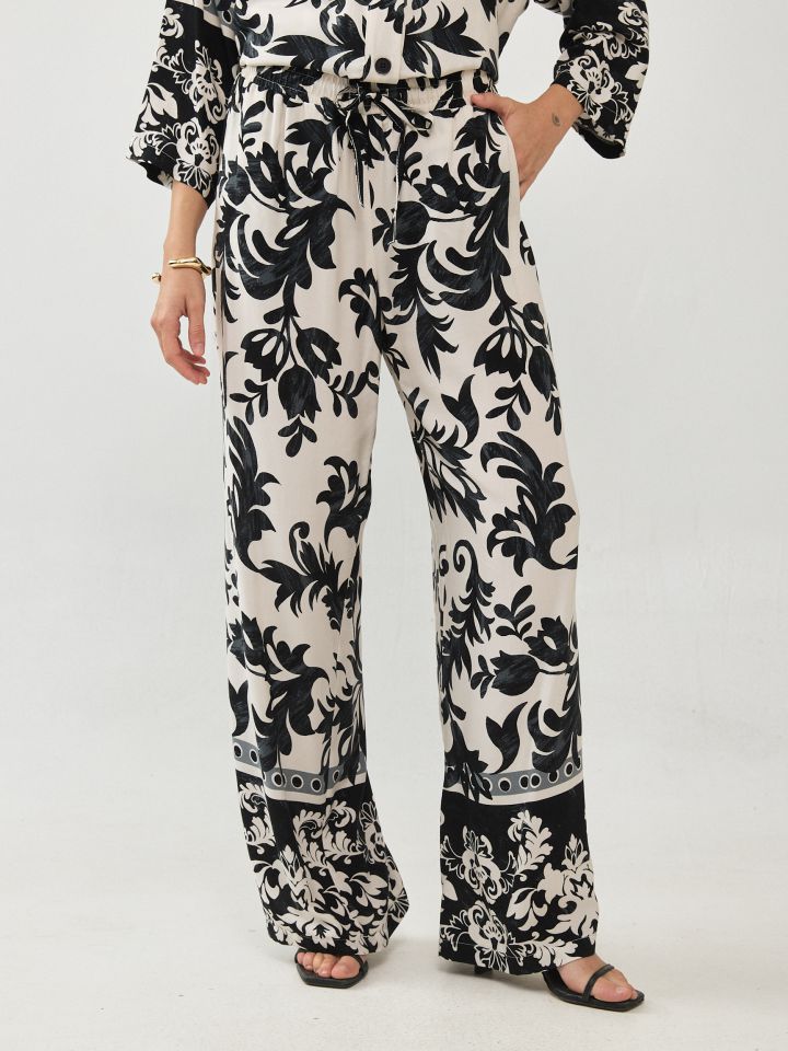 מכנסיים גומי כיווץ מודפס