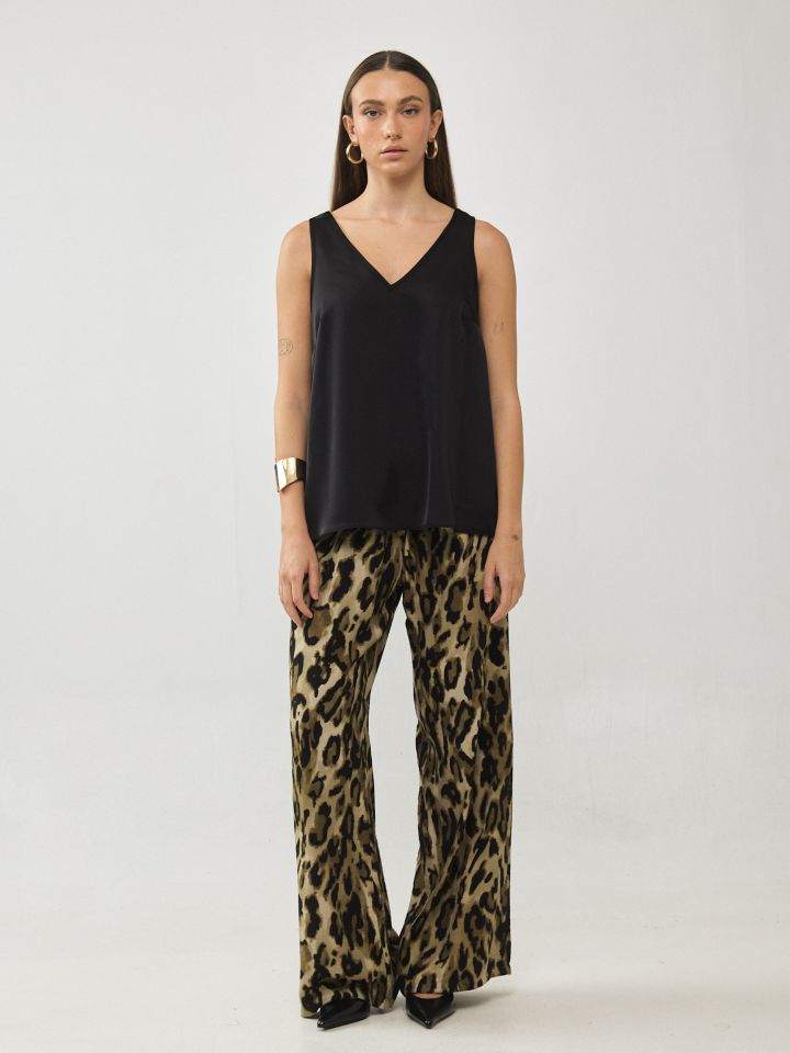 מכנסיים אריג מודפס