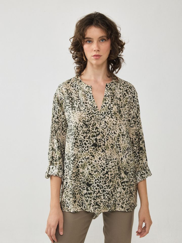 חולצה הדפס שרוול קלאפה