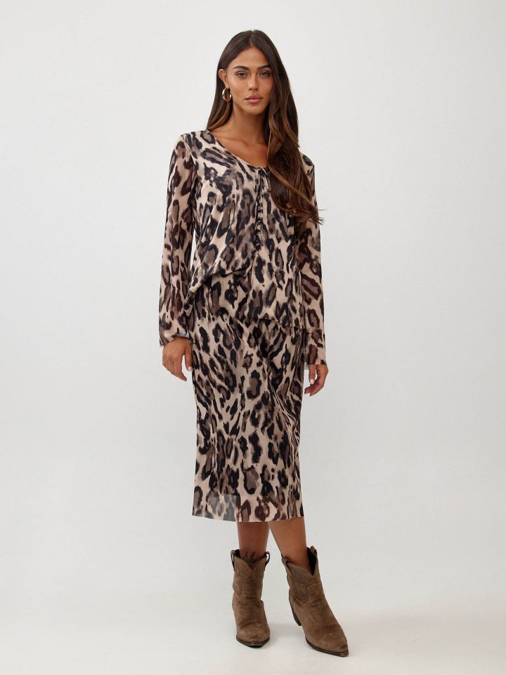 חולצה רזיל מודפס קשירה