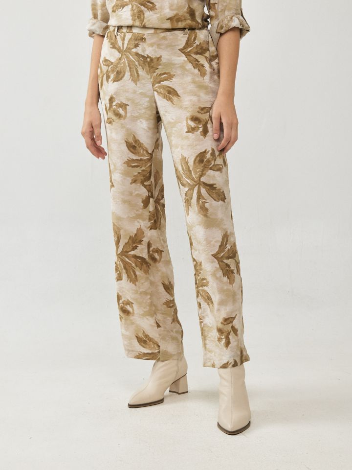 מכנסיים אריג מודפס