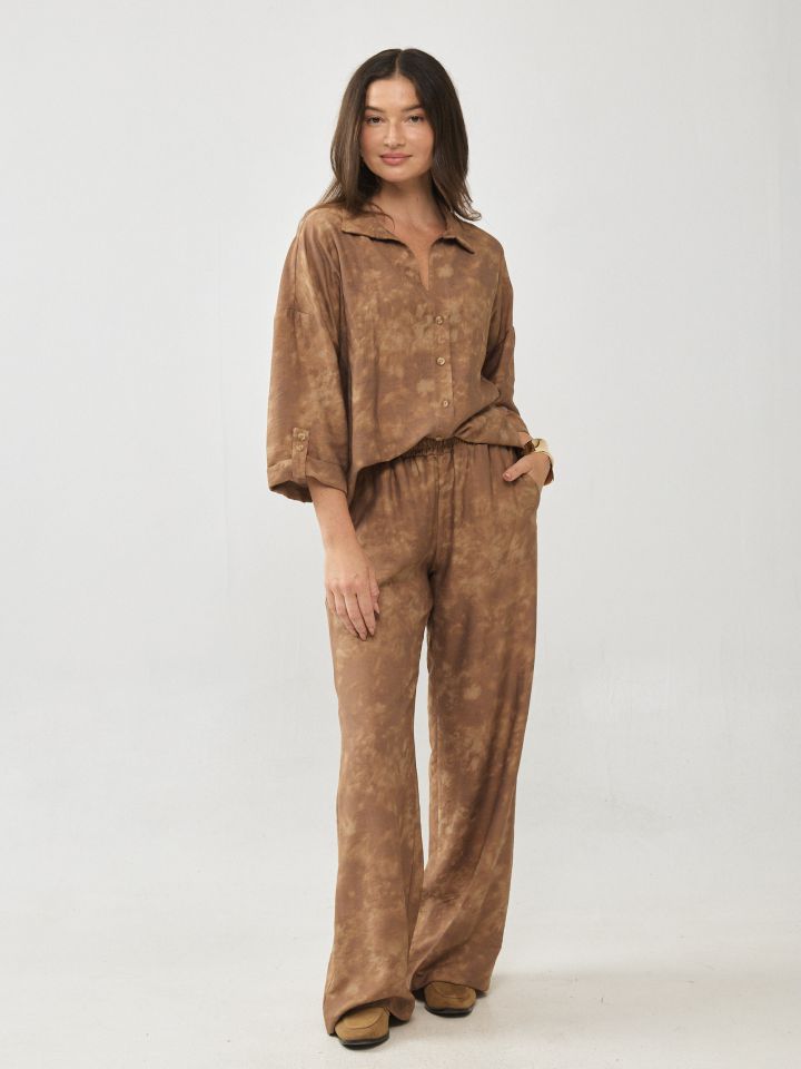 מכנסיים אריג כיסים