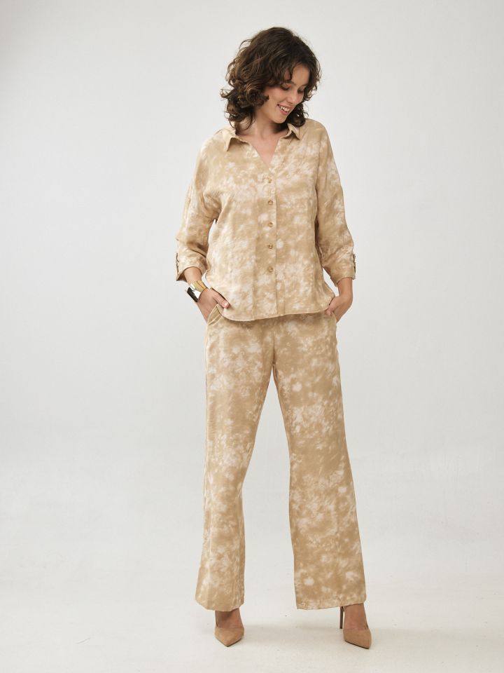 מכנסיים אריג כיסים