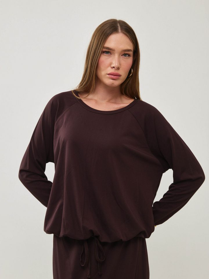 חולצה שרוך קשירה ג`רסי דק