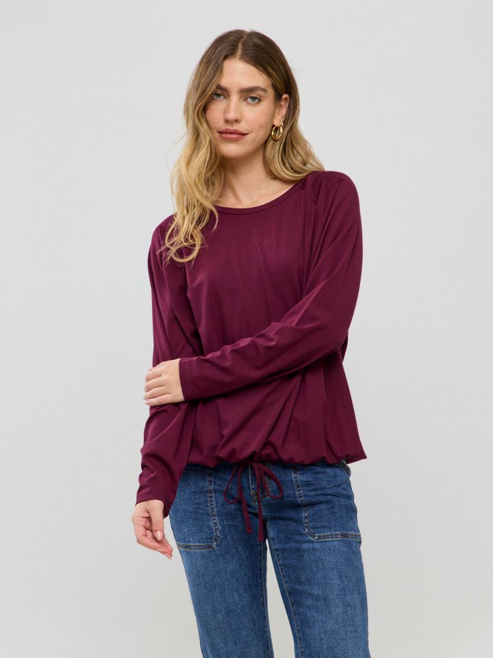 חולצה שרוך קשירה ג`רסי דק