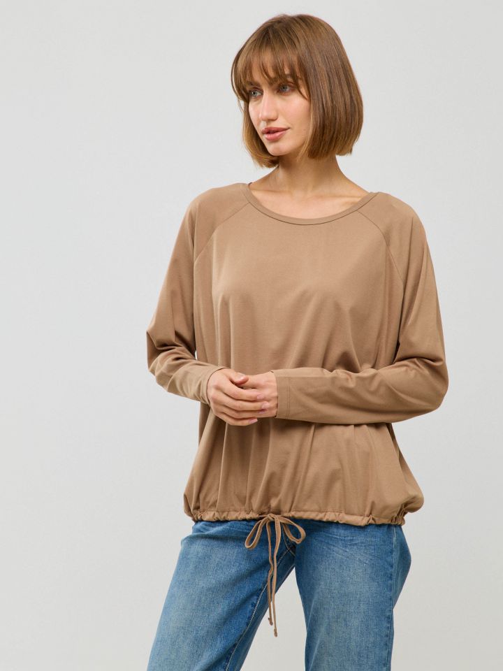 חולצה שרוך קשירה ג`רסי דק