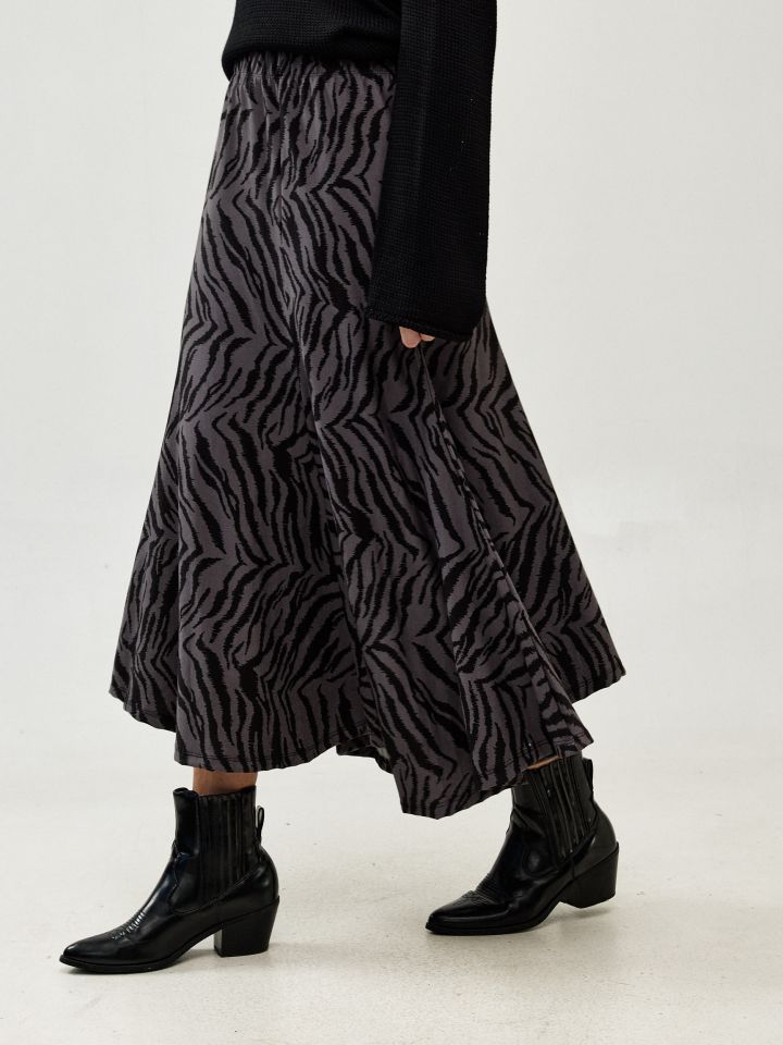 חצאית ג`רסי מודפס