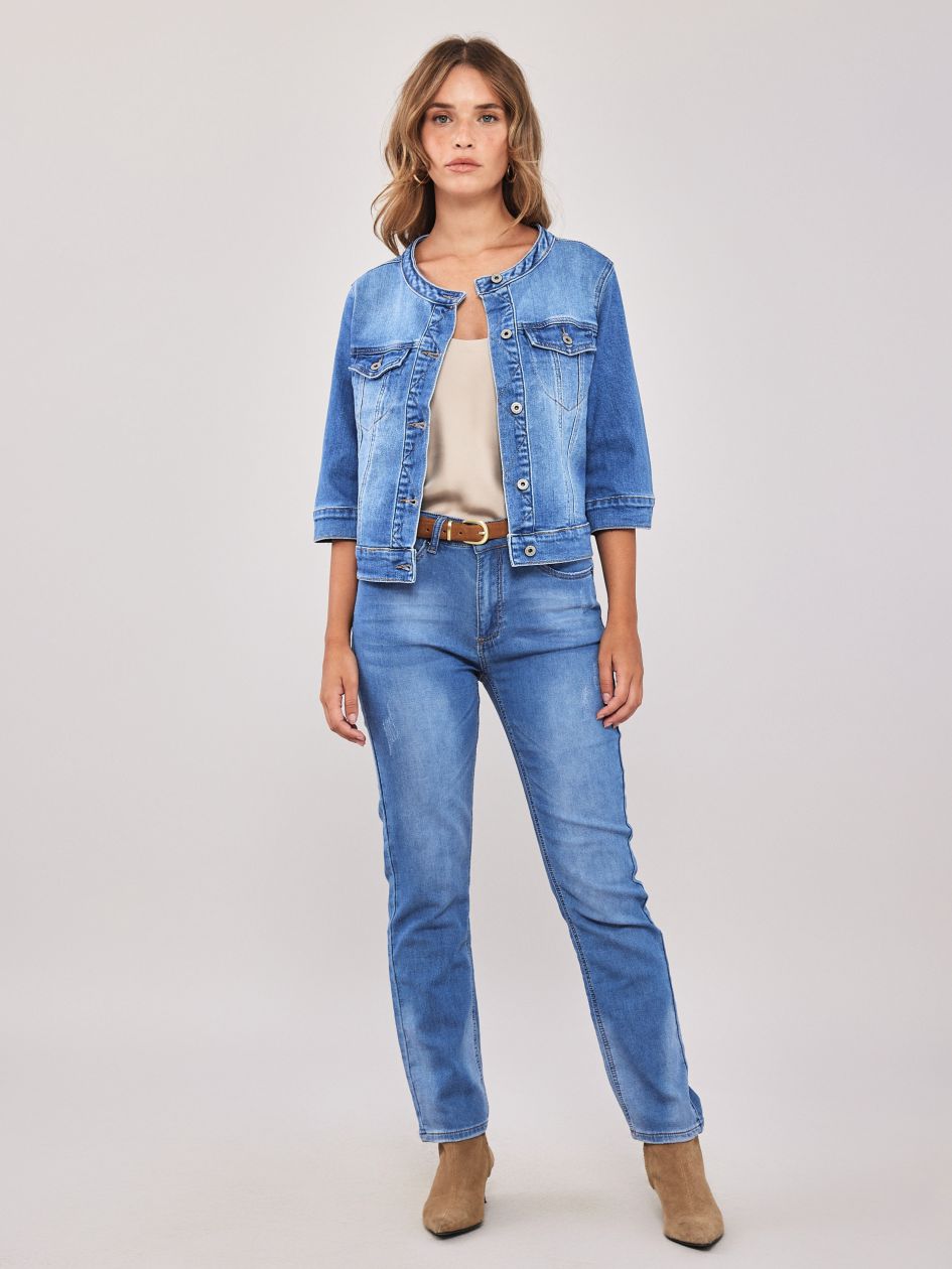 מכנסי ג’ינס פס צבעוני