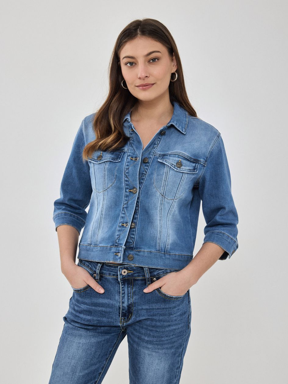 ג`קט ג`ינס שרוול 3/4