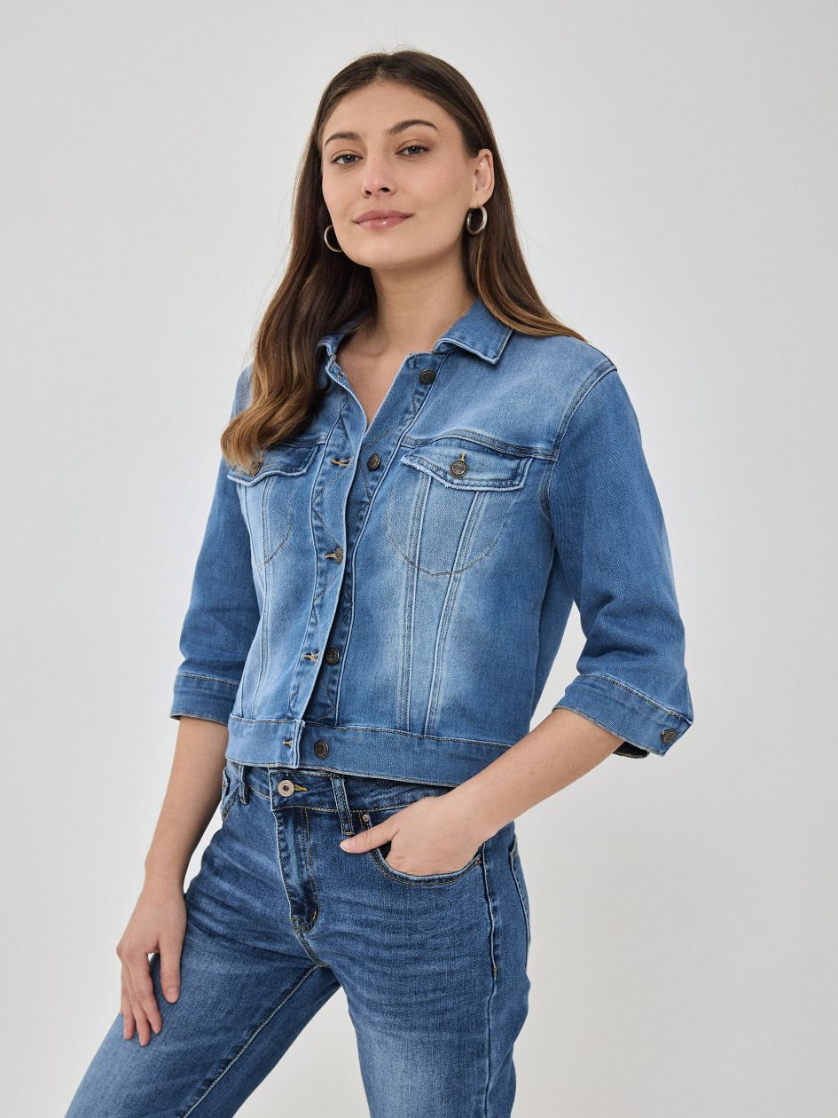 ג`קט ג`ינס שרוול 3/4