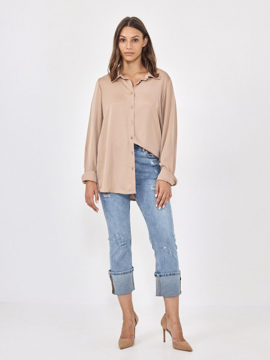 חולצה סאטן כפתורים