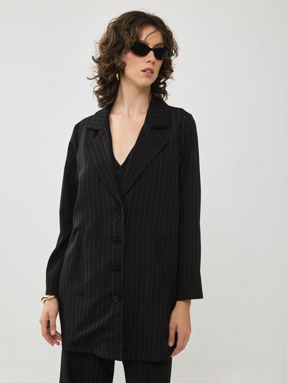 מעיל ארוך אריג פסים