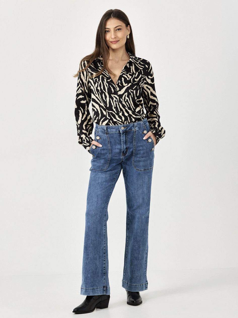 חולצה סאטן מודפס