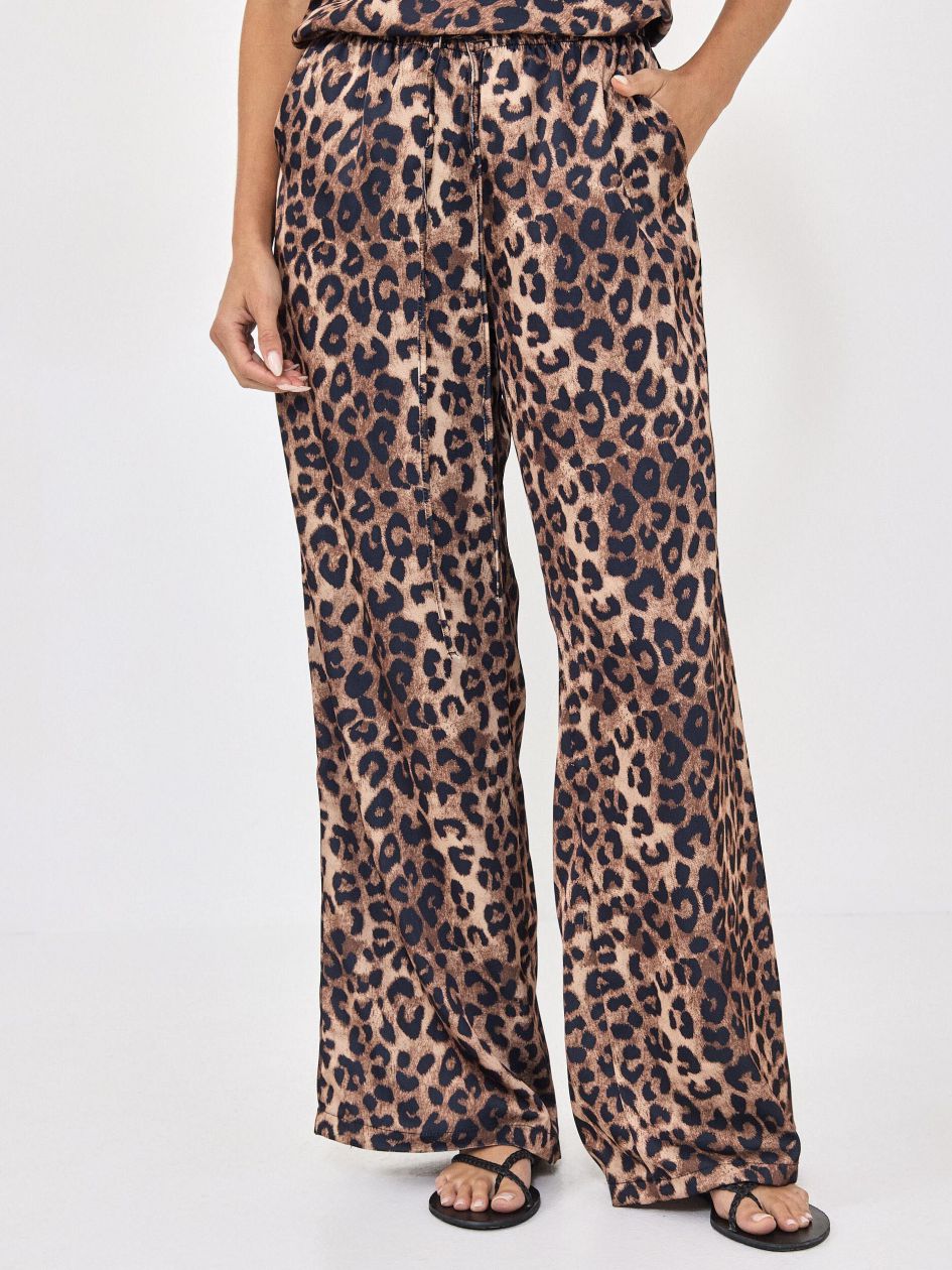 מכנסיים סאטן מנומר