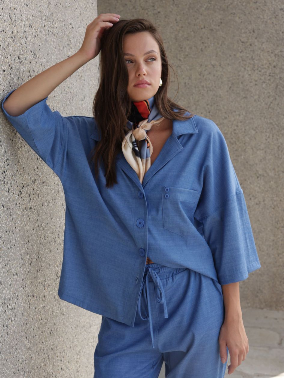 חולצה אריג ג`ינס