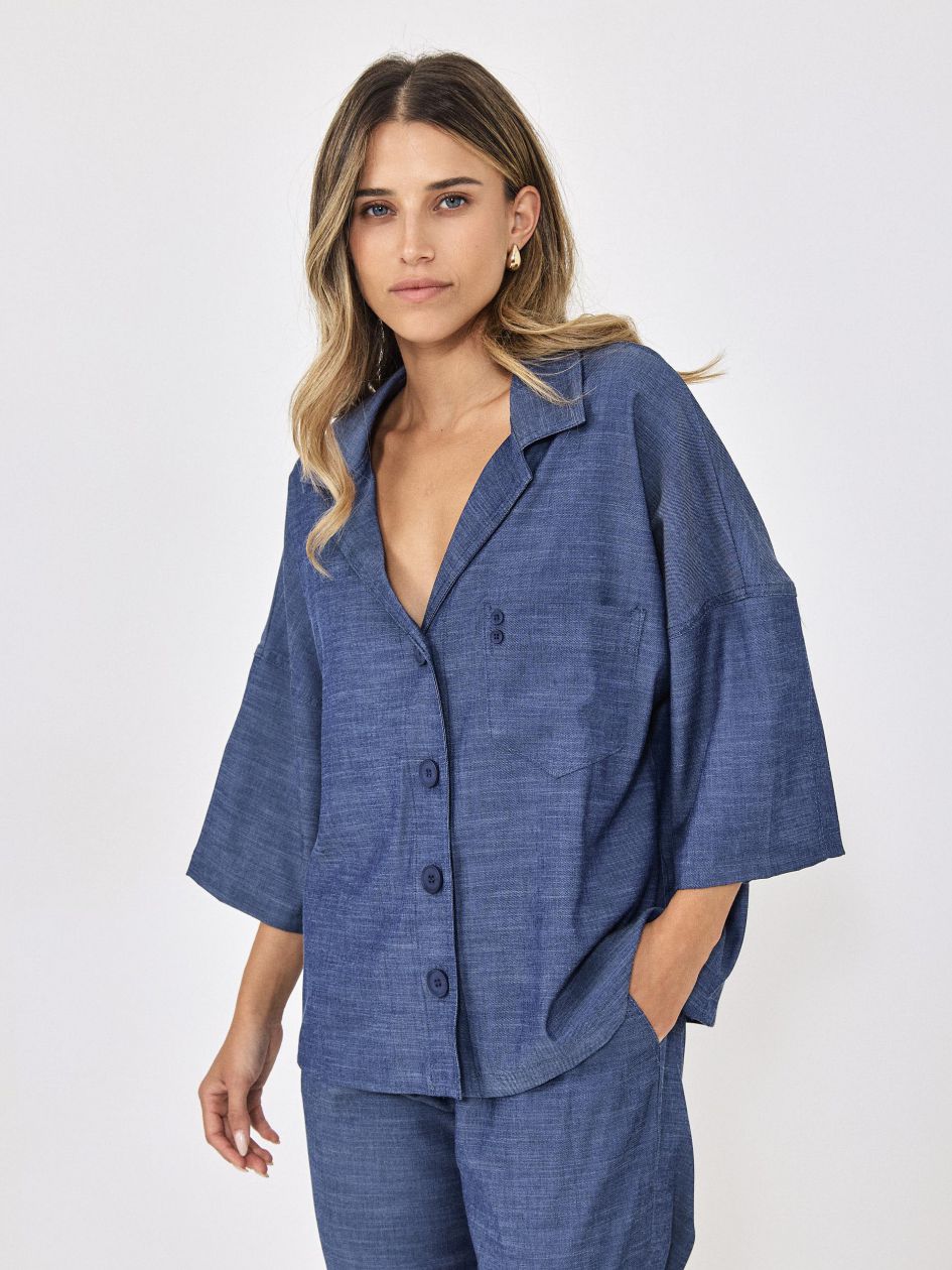 חולצה אריג ג`ינס