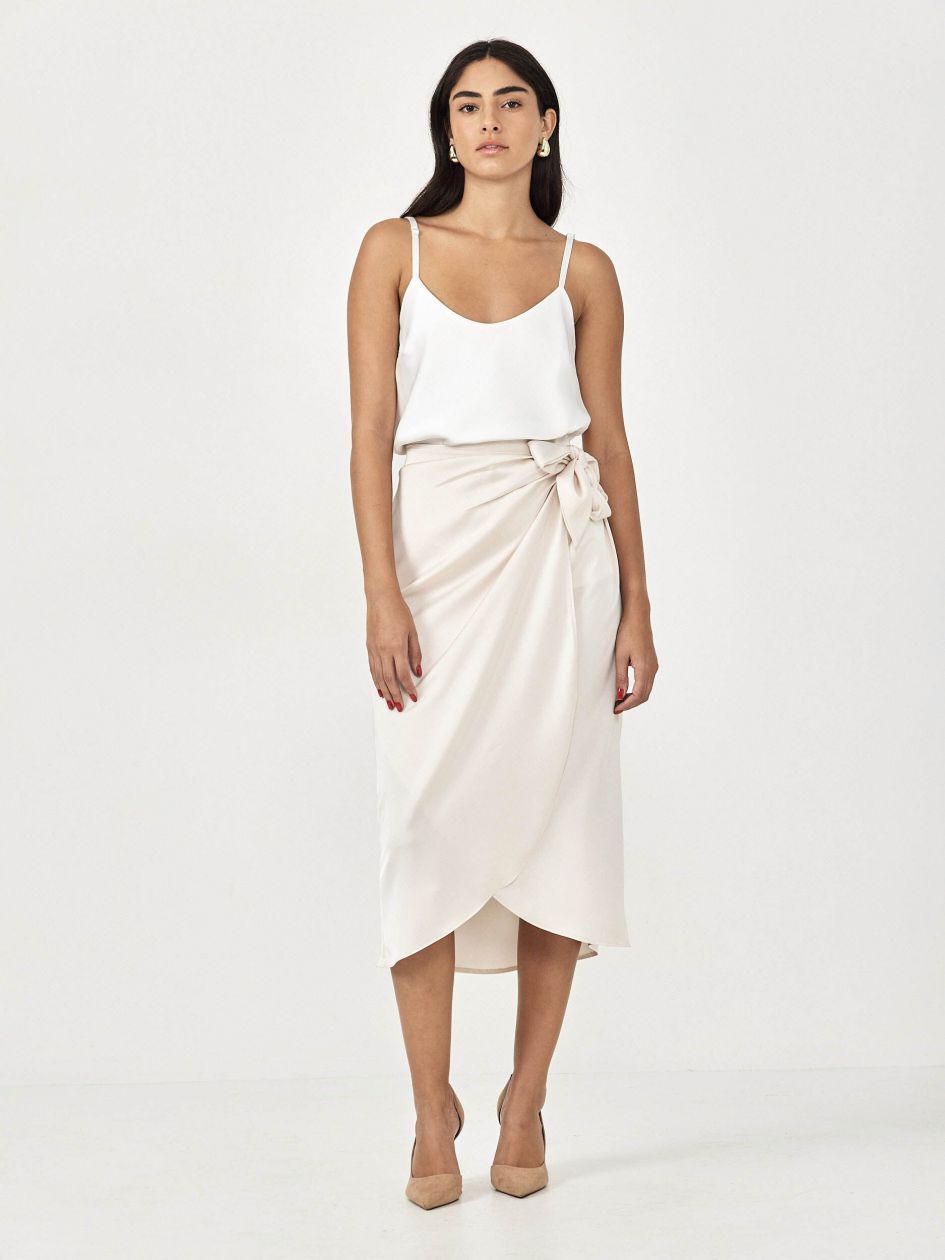 חצאית סאטן קשירה