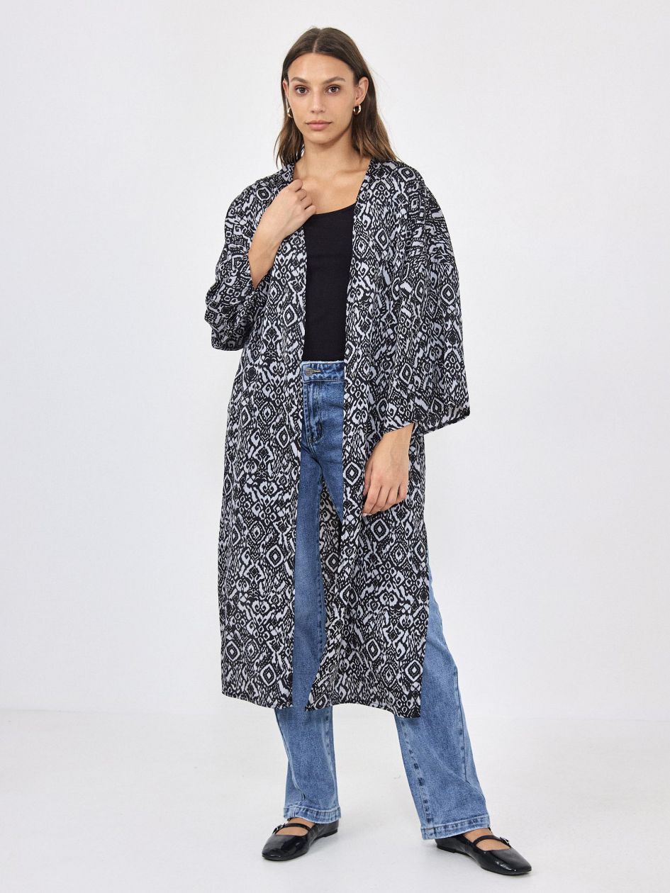 קימונו סאטן מודפס