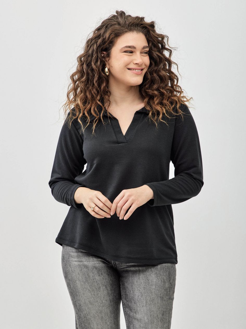 חולצה סריג צווארון