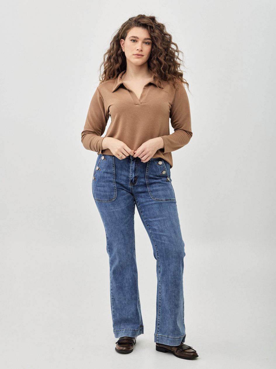 חולצה סריג צווארון