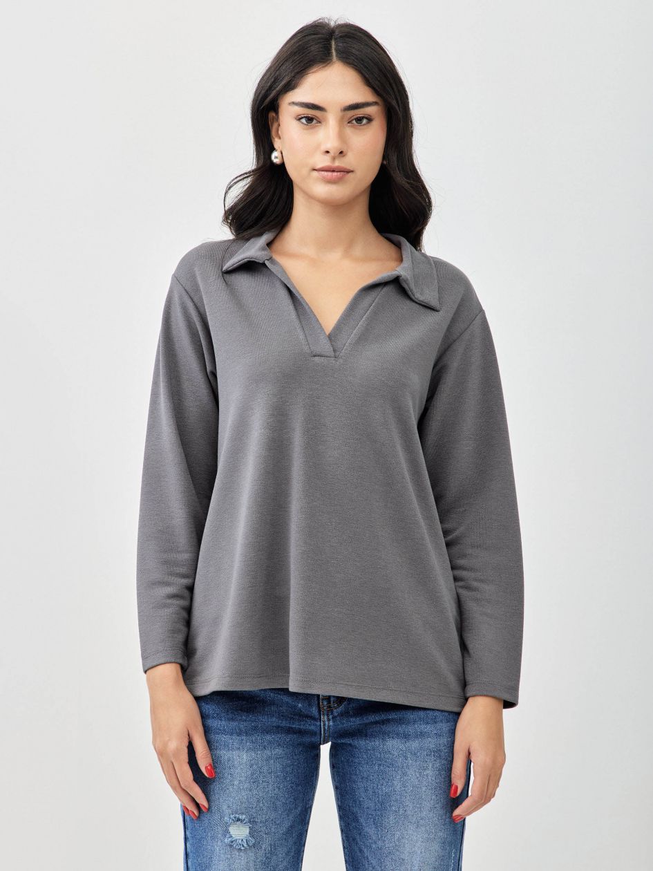 חולצה סריג צווארון