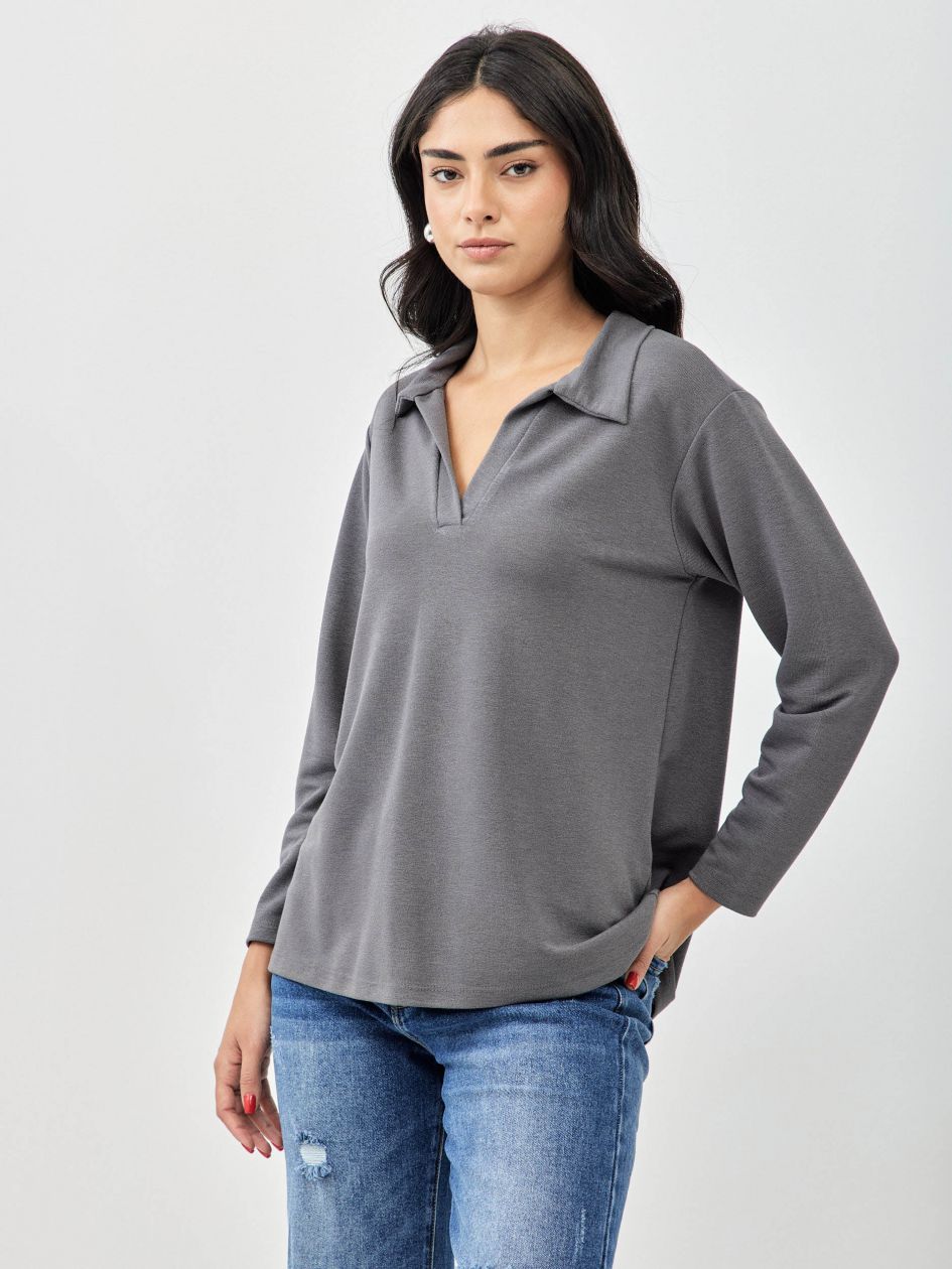 חולצה סריג צווארון