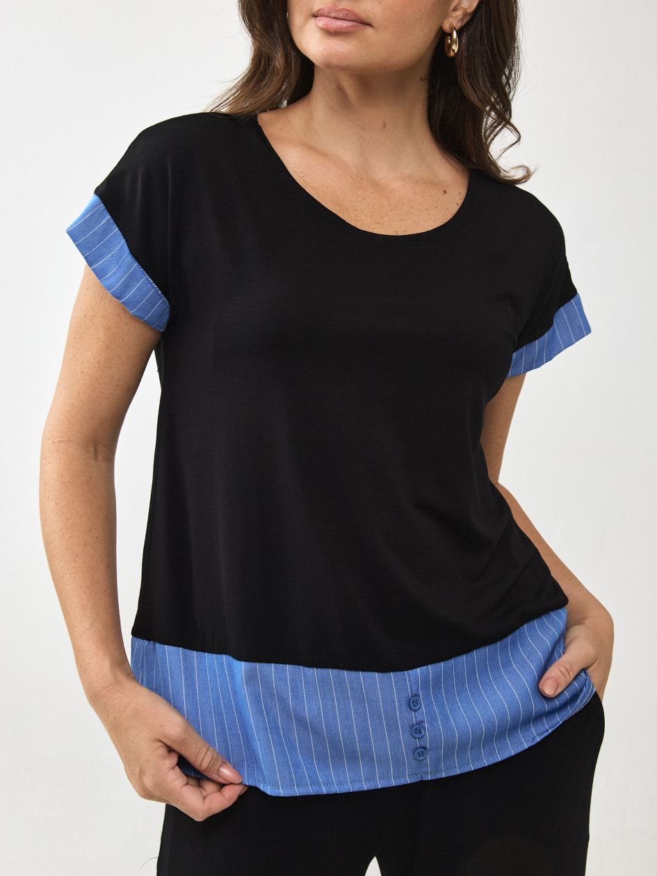חולצה שילוב פסים