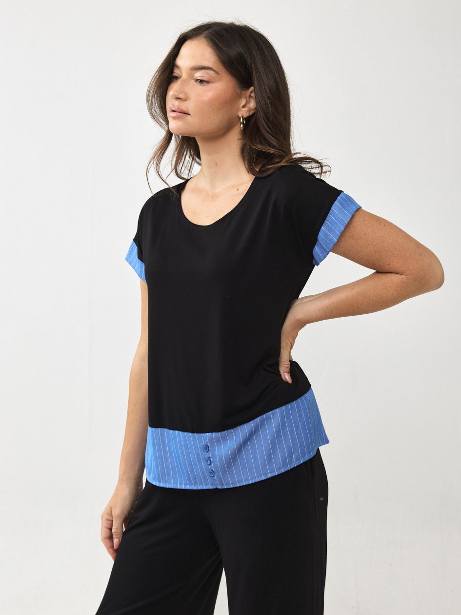 חולצה שילוב פסים