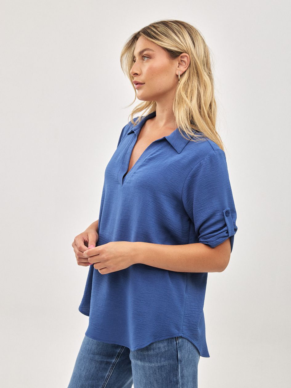 חולצה שרוול קלאפות כפתור