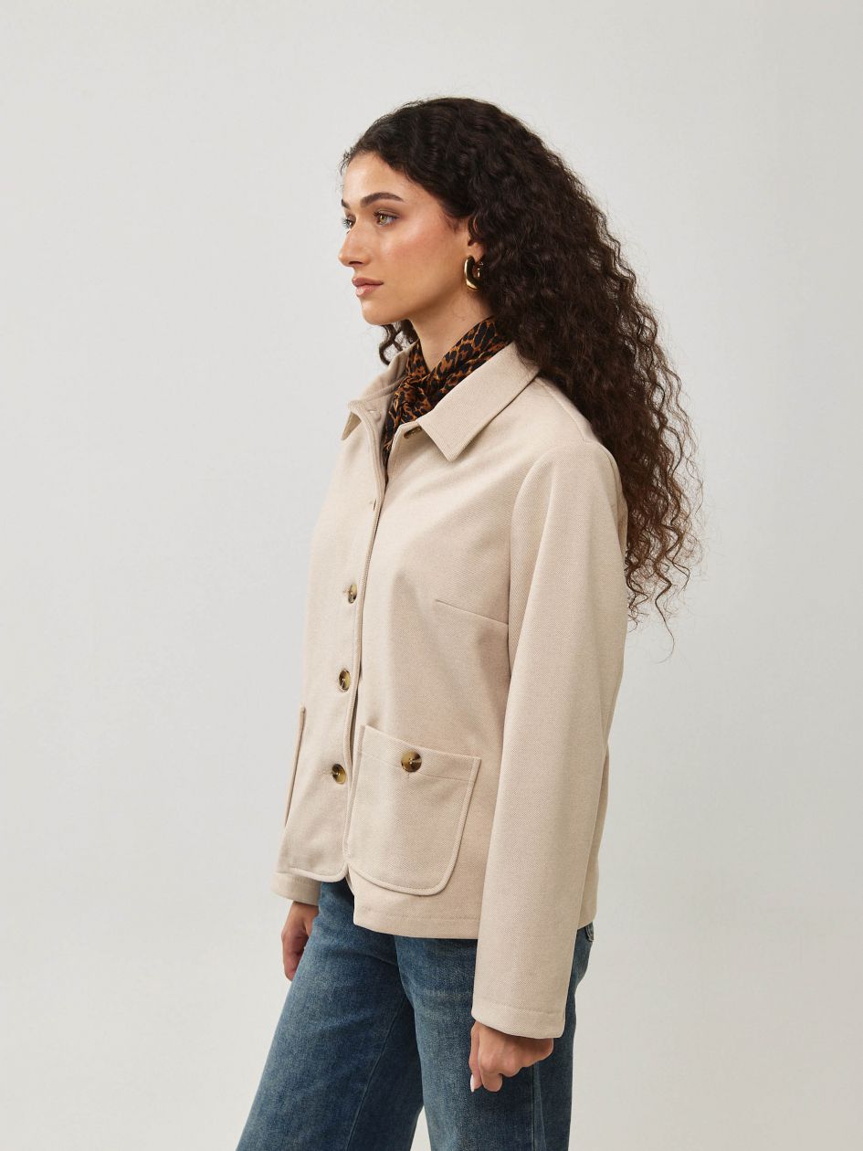 מעיל צווארון כיסים