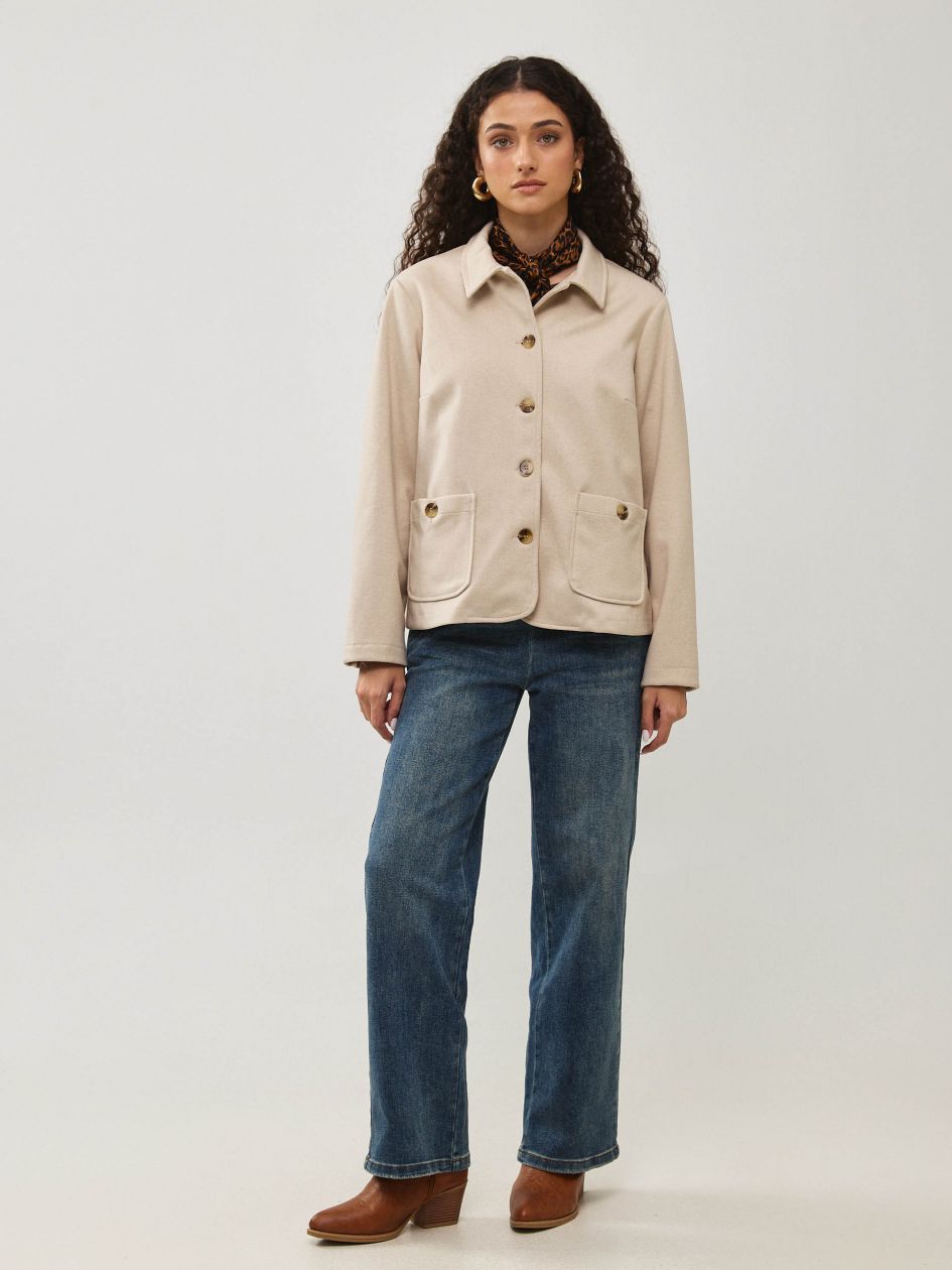 מעיל צווארון כיסים