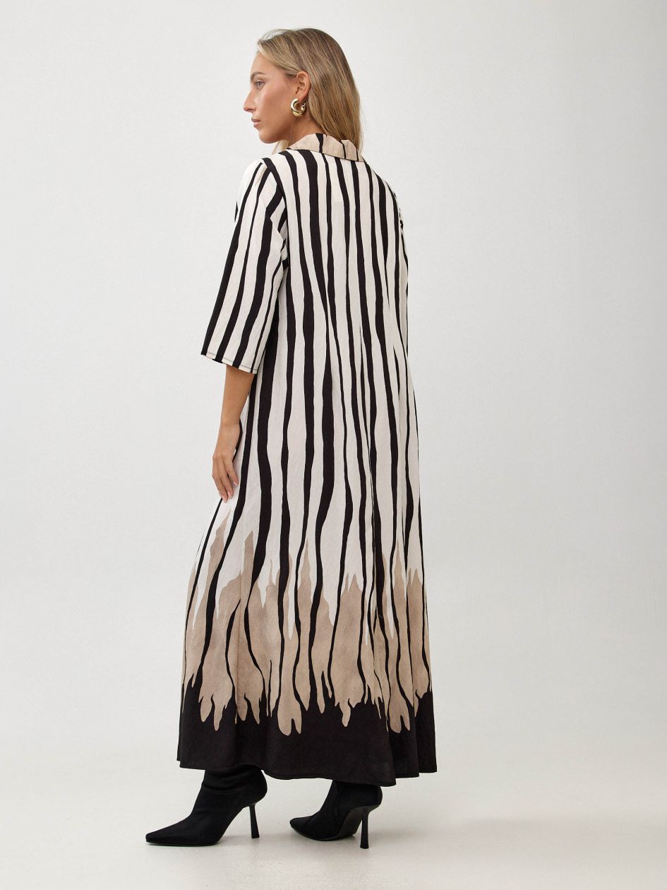 שמלה אריג מודפס ארוכה