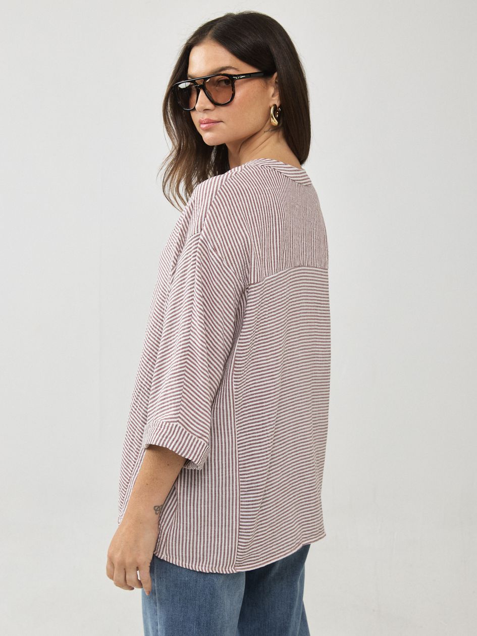 חולצה צווארון סיני פסים