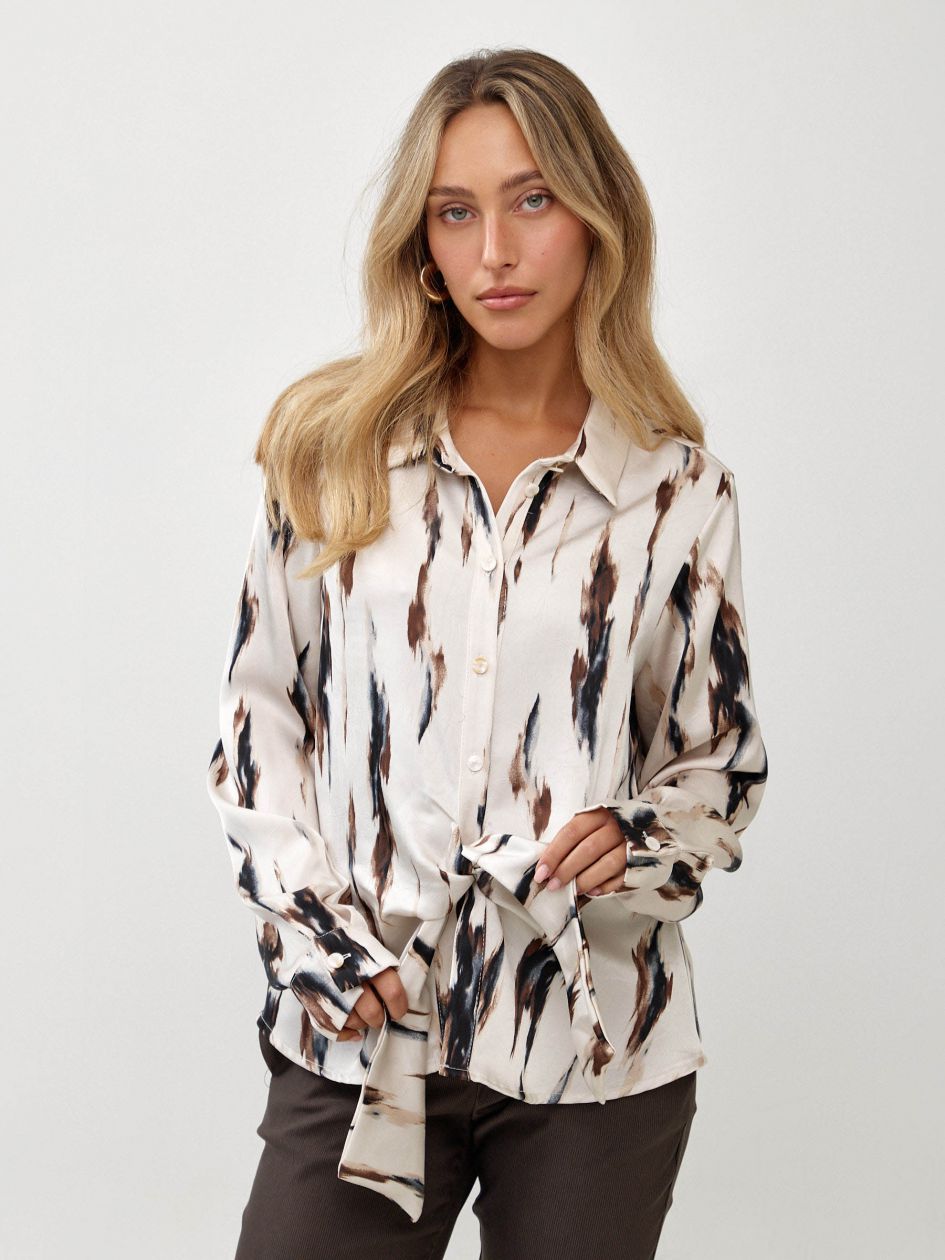 חולצה סאטן מודפס