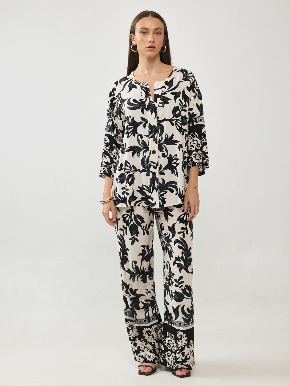 מכנסיים גומי כיווץ מודפס