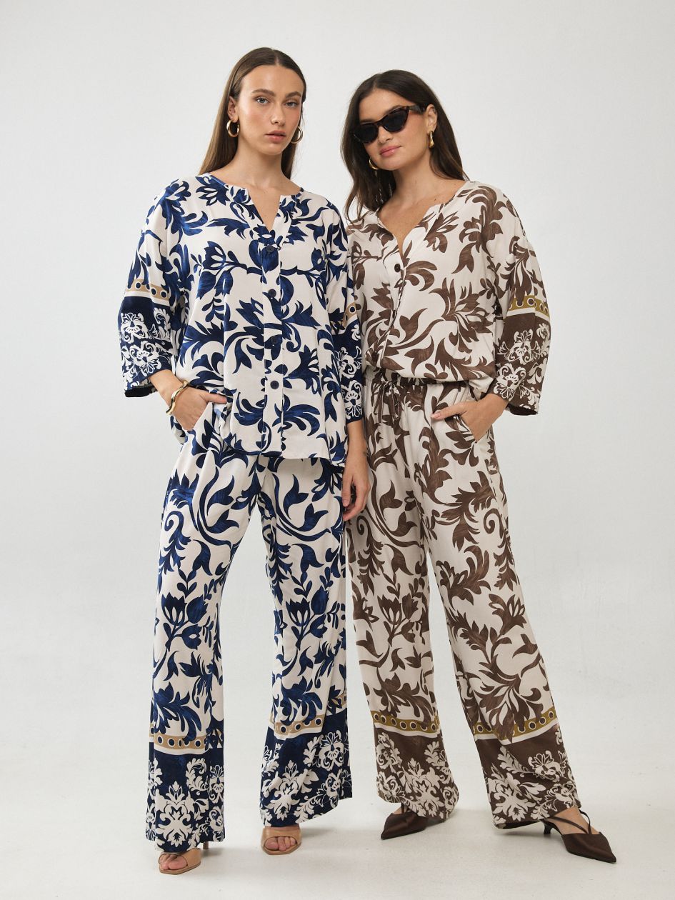 מכנסיים גומי כיווץ מודפס